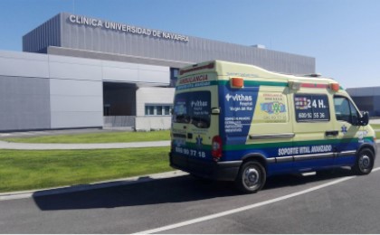 ambulancia con SVA en la universidad de navarra